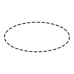 Simple Dashed Outline Ellipse Shape Graphic Element