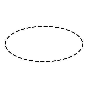 Simple Dashed Outline Ellipse Shape Graphic Element