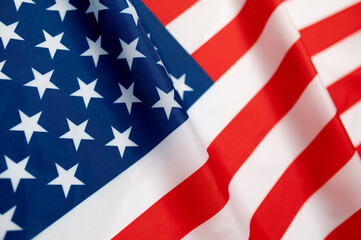 United states flag USA featuring red stripes, white stripes, blue canton, and white stars, patriotic creating a background