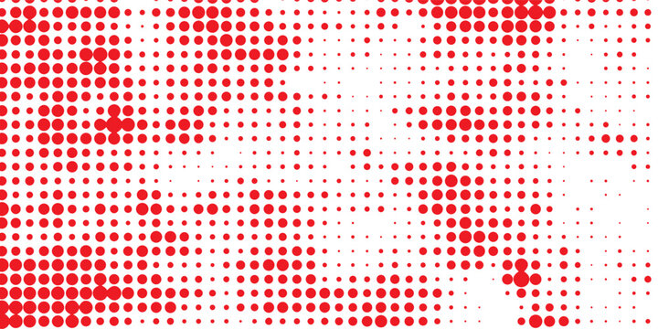 White background with red polka dots. Polka dot pattern isolated on white background.modern abstac bacground illustration