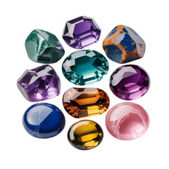 Fototapeta premium a collection of colorful gemstones on a black background