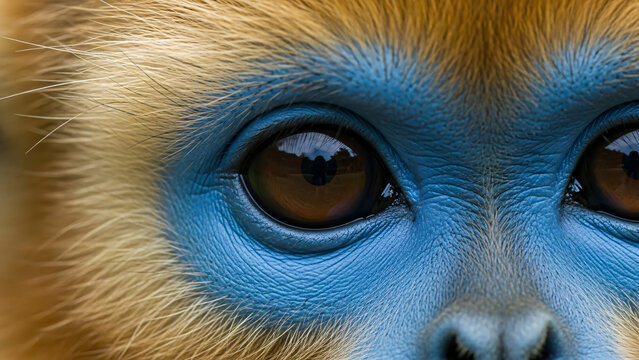 Close-up of a Blue-Faced Monkey's Eye