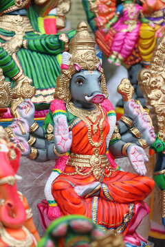 Sri Varahi amman idol displayed for sale in a shop for the golu festival