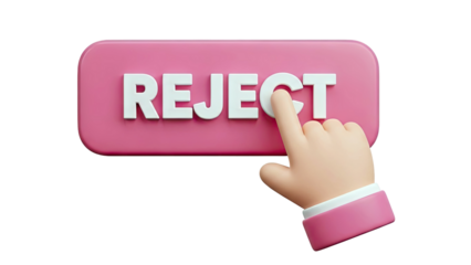 3D Hand Clicking Reject Button