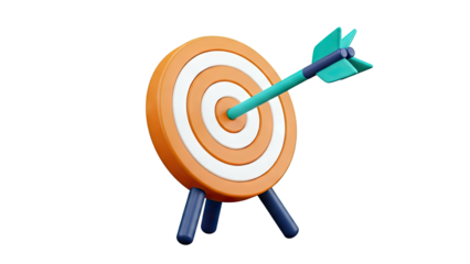 3D Render of a Target with an Arrow in the Bullseye