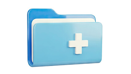 Obraz premium 3D Folder Icon with Medical Cross