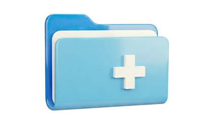 3D Folder Icon with Medical Cross