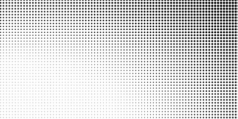 Minimalist black and white halftone background featuring dotted frame and smooth gradient density