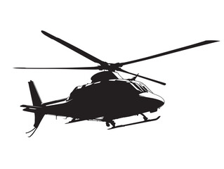 Beautiful helicopter profile silhouette with clean dramatic presence © Sajib