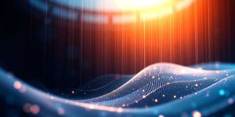 Abstract Futuristic Technology glow create vibrant visual Colors blend, forming dynamic composition black background design wallpaper Technology background illustration.