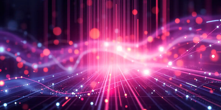 Abstract Futuristic Technology glow create vibrant visual Colors blend, forming dynamic composition black background design wallpaper Technology background illustration.