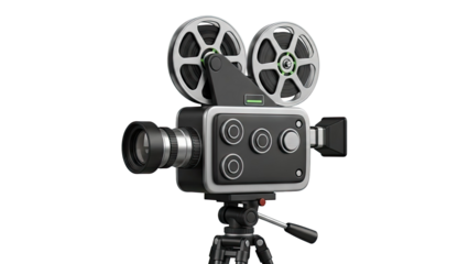 Retro Movie Camera on Tripod
