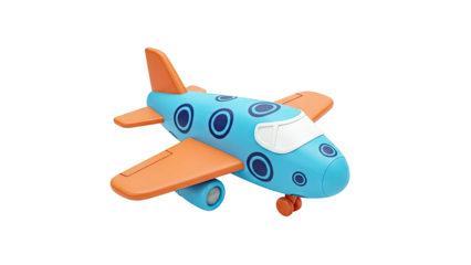 Cute Blue and Orange Toy Airplane