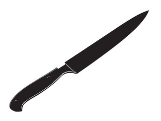 Fototapeta premium A sharp and simple chef knife silhouette for kitchen and cooking