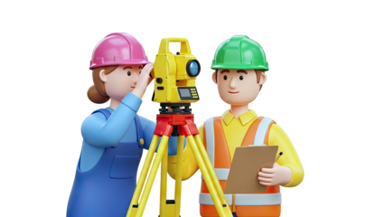 Surveyors Using Total Station
