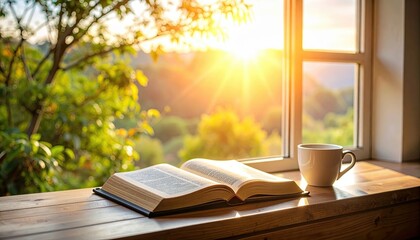 Sacred Light Illuminating Open Holy Scripture