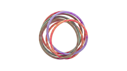 Red and Purple Rings Overlapping