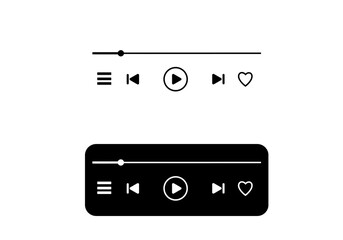 Fototapeta premium Social media Player bar. Music player bar. Video player bar . Audio player bar . MP3 player button 