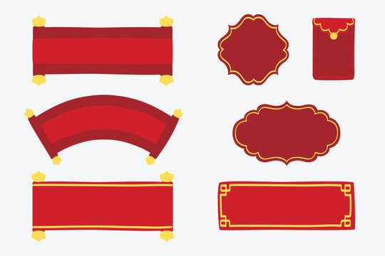 Lunar new year labels and scrolls