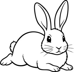 Obraz premium Cute Rabbit Line Art Illustration for Coloring Book