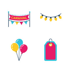 Obraz premium Carnival Celebration Icons Including Balloons and Lights.