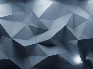 Geometric Shapes Forming a Complex 3D Structure with Gray Tones and Shading