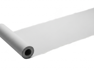 Rolled white paper on a table isolated on transparent background