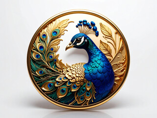 peacock feather isolated on white