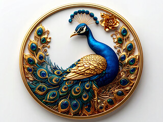 peacock on white background