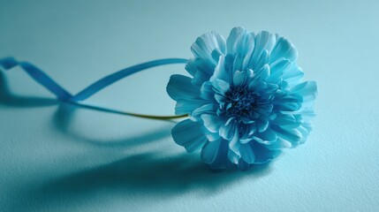 Cornflower blue ribbon for als awareness  supportive symbol