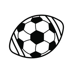 Obraz premium American football silhouette with stitching detail and oval shape on a white background. EPS 10.