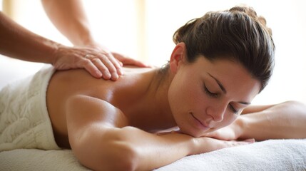Obraz premium a mexican woman getting a full body massage
