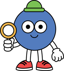 Circle Geometric Shape Character Math School Illustration Find Magnifying Glass Looking For