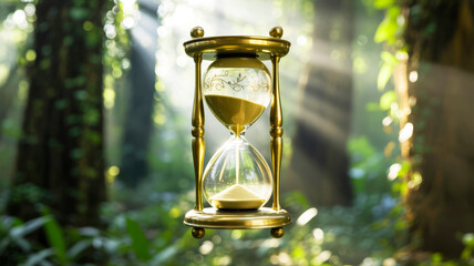 hourglass on a black background