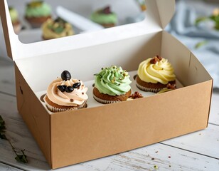 Gourmet Cupcakes in Eco Kraft Box with Window