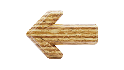 3D Arrow Shape Made of Oriented Strand Board (OSB)