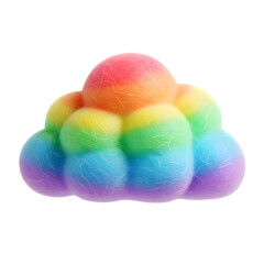 Rainbow cloud plush with pastel colors

