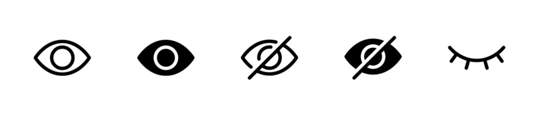 目・パスワード表示／非表示アイコンセット（ベクター） © hamo