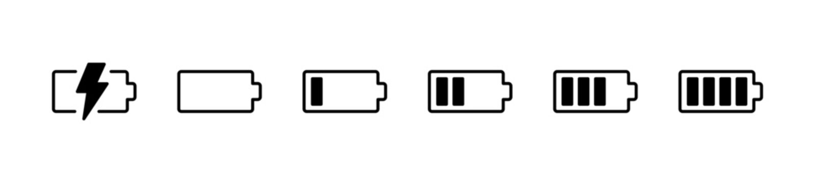 バッテリー残量・充電ステータスアイコンセット（ベクター）