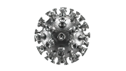 Metallic Coronavirus 3D Render