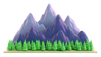 Low Poly Mountains and Forest