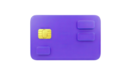 Purple Credit Card with Chip