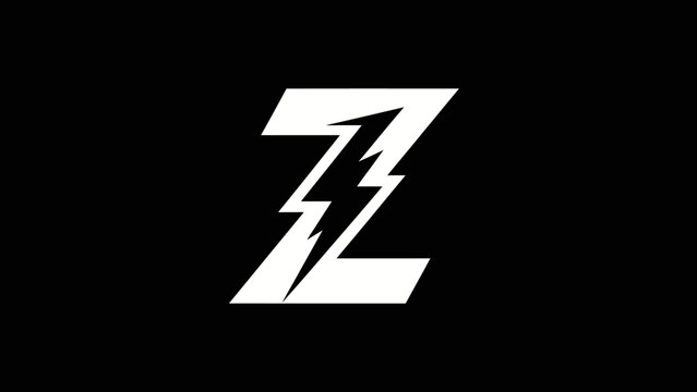 White lightning bolt Z logo symbol.