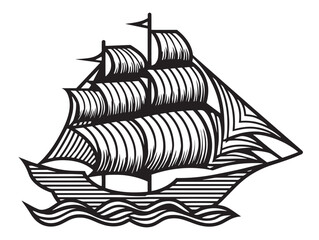 Naklejka premium Beautiful Nautical Symbol With Simple And Balanced Vector Design 