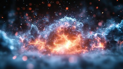 Dynamic Fiery Abstract Energy Explosion abstract energy explosion fiery dynamic power fire flame fog