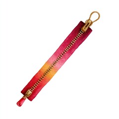 Colorful watercolor cartoon zipper clipart for creative design on white background