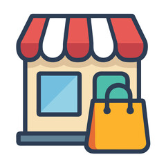 Retail Storefront and Local Shop Illustration