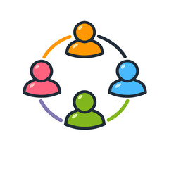 Team Collaboration and People Network Illustration