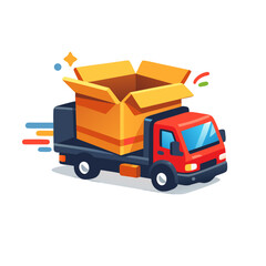Package Delivery and Logistics Truck Illustration