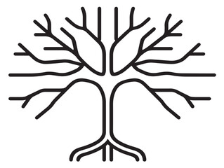 Elegant tree roots icon representing growth and strong foundation  